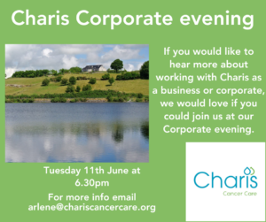 An image of Charis over looking Lough Fea with info on our Corp evening
