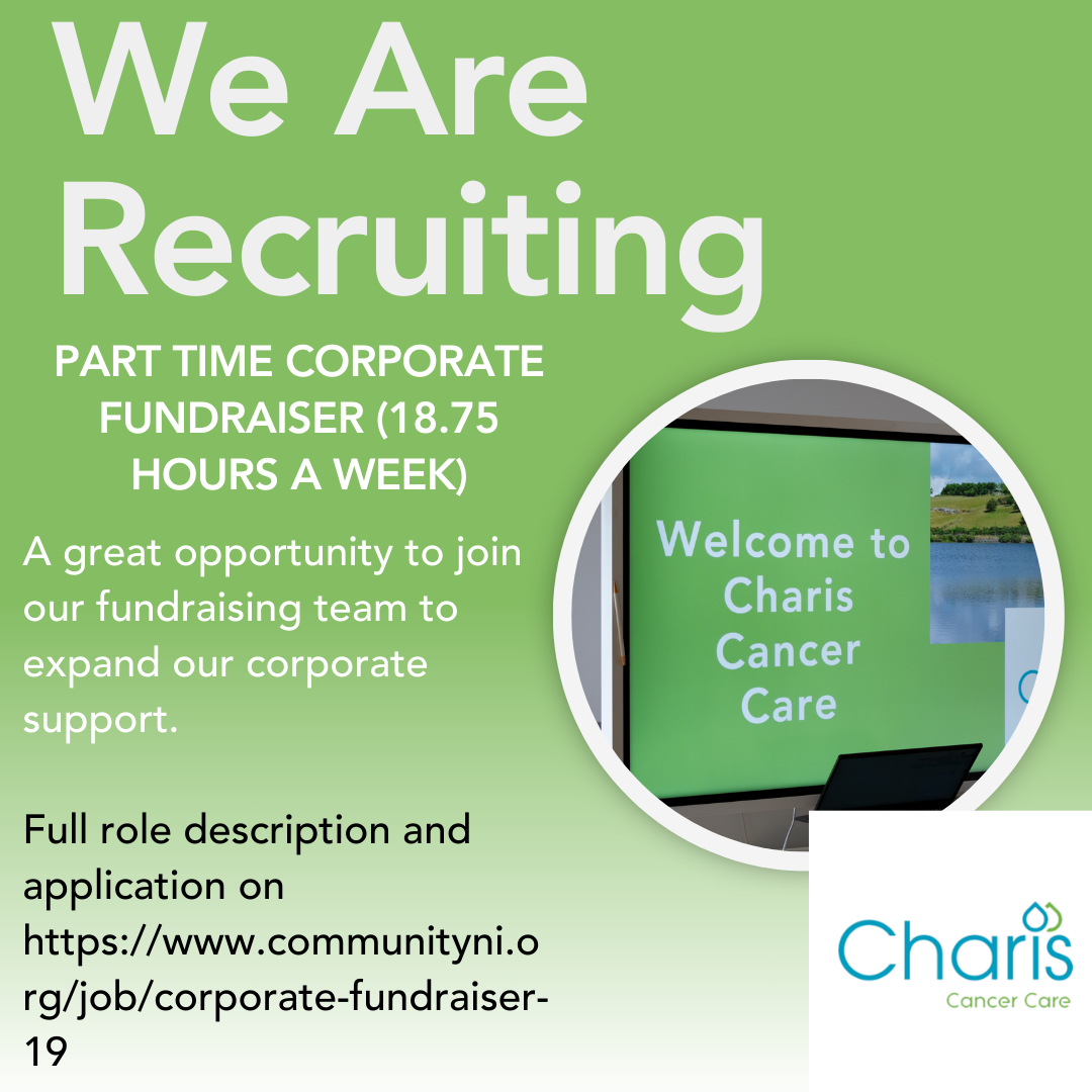 Image with the words, we are recruiting for a PT corporate fundraiser