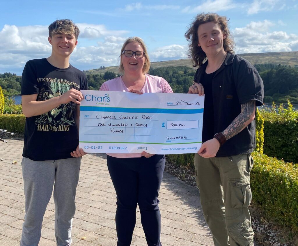 Richard and Conall from Synapse held an afternoon gig recently at the Railway Bar Cookstown and raised £530 for the charity.